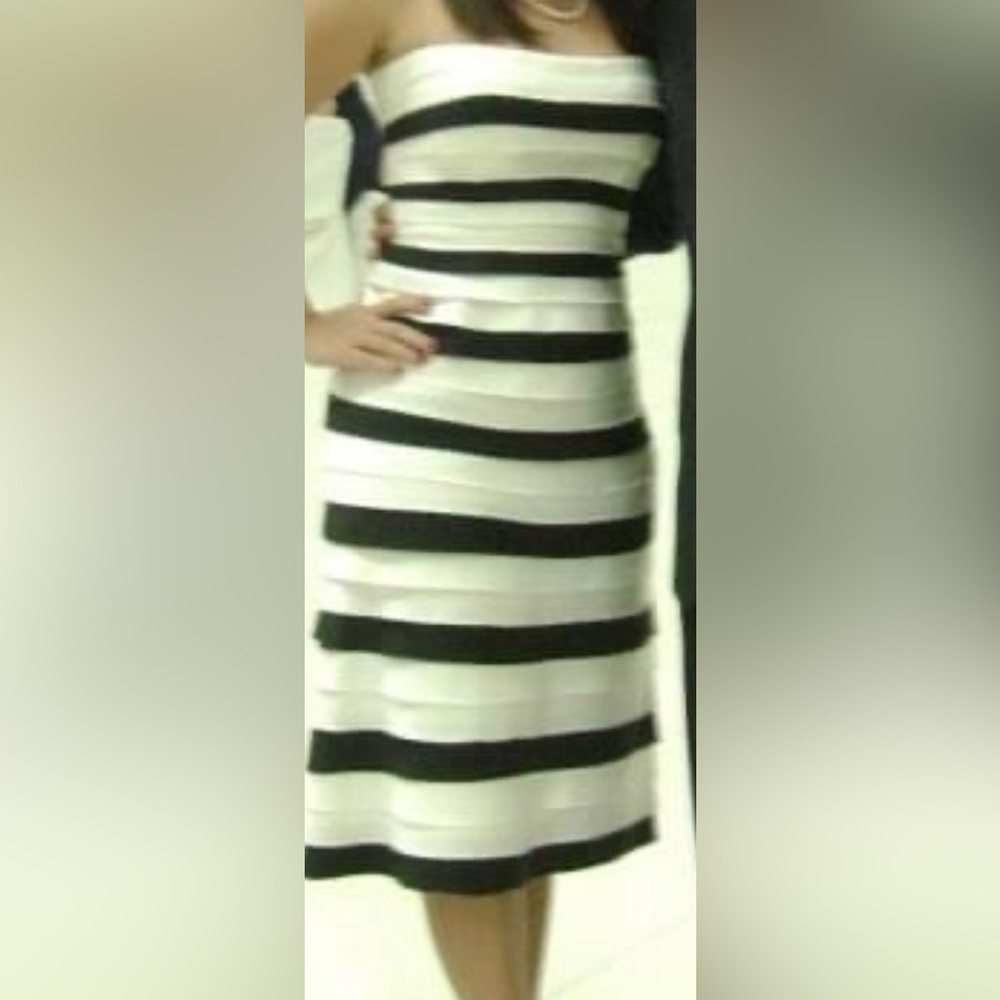 BCBG MaxAzria Black and White Dress Size 8